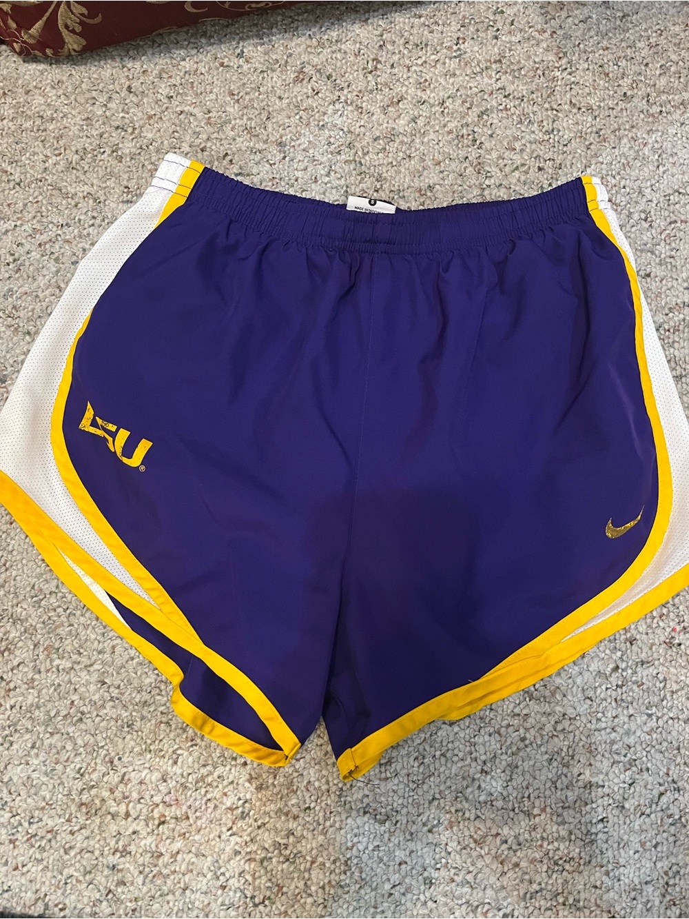 Nike Dri-Fit LSU Women's Purple and Gold Athletic Shorts